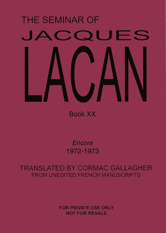 The Seminar of Jacques Lacan XX: Encore